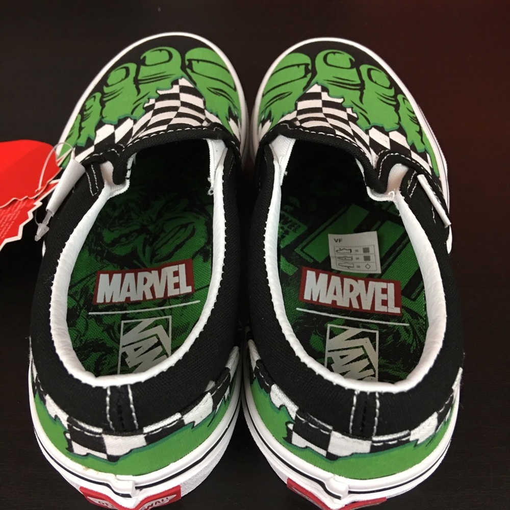 Vans Slip On Marvel Hulk Checkerboard Kids NEW - Picture 5 of 6